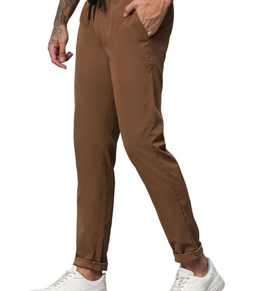 Men’s Stylish Slim-Fit Brown Trousers – Smart & Comfortable