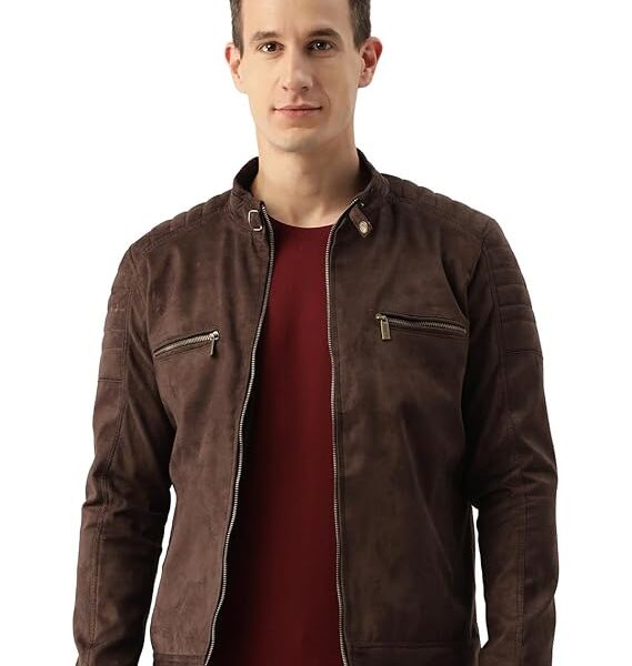 Leather l Coffee-Colored Suede Jacket For Men's