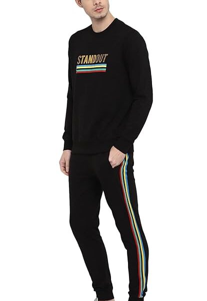 Men's Cotton Tracksuit – Black Full Sleeve Hoodie & Track Pants