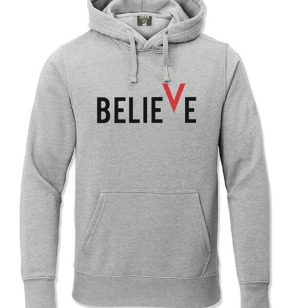 Men Cotton Believe Hooded-Neck