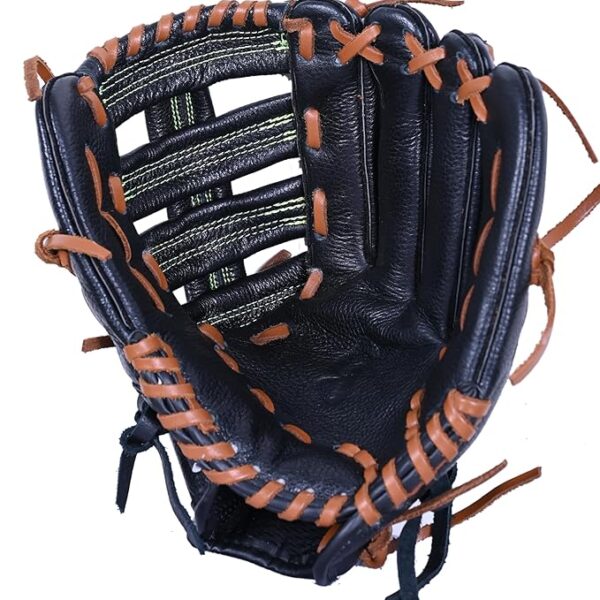Softball and Baseball Black Leather Left Hand Glove- Navy Blue