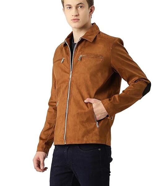 Faux Leather Jacket For Men's