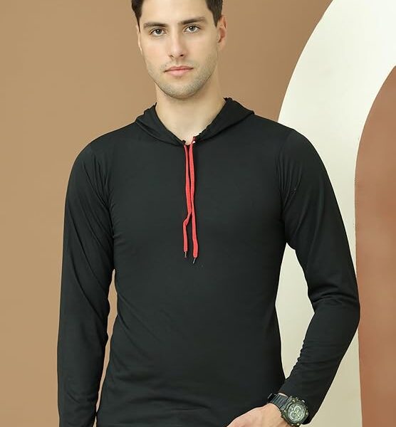 Cotton Blended Regular Fit Full Sleeve Hooded Neck