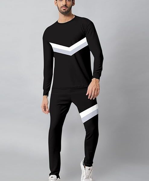 Men's Trendy Full Sleeve Tracksuit Co-ord Set – Black