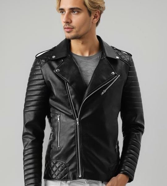 MENS FAUX LEATHER JACKET BLACK
