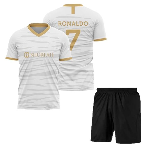 Elite Custom Football Kit – Sleek White & Gold Edition ⚽✨