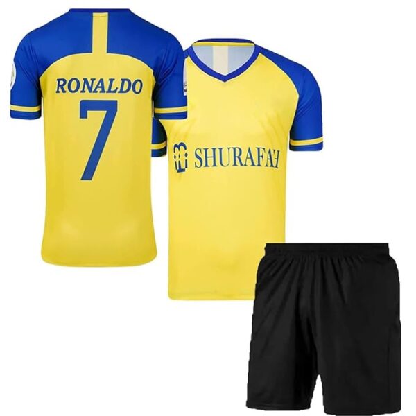 Dynamic Yellow & Blue Football Uniform – Customizable Pro Kit