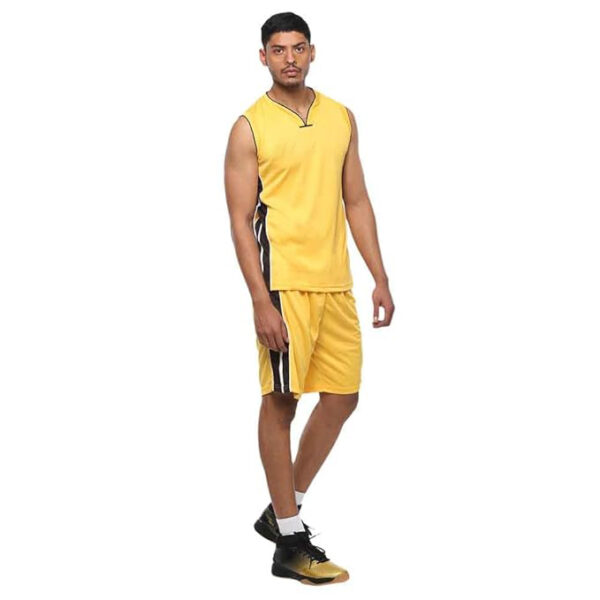 Men’s Basketball Jersey Set – Gold & Black Edition